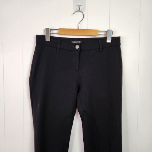 Eileen Fisher Black Equestrian Riding Pants Ankle Zipper Skinny Minimalist small - Picture 4 of 13